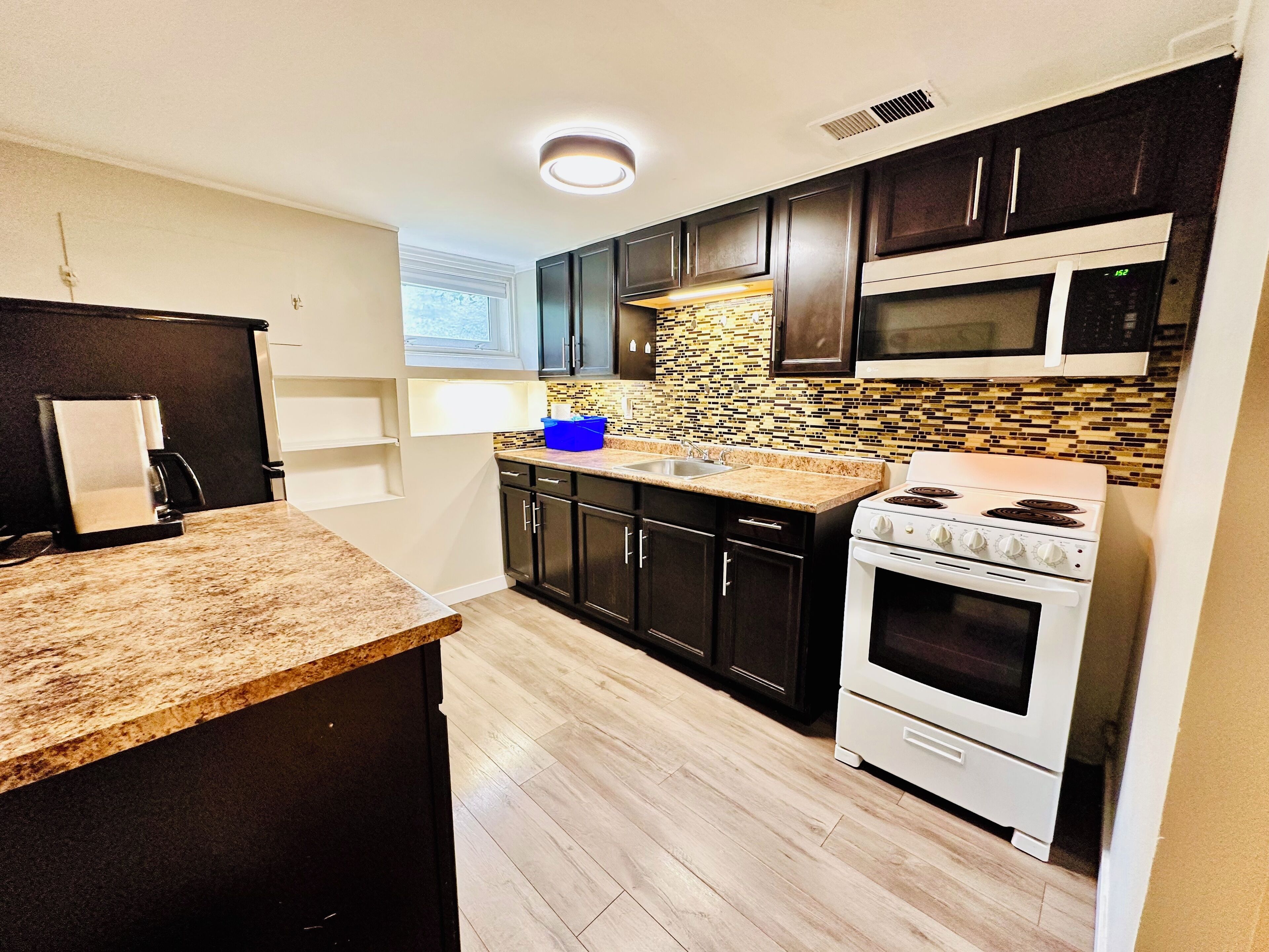 Microwave, oven, stovetop, paper towels