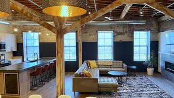 TV, fireplace, video games