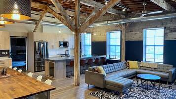 TV, fireplace, video games