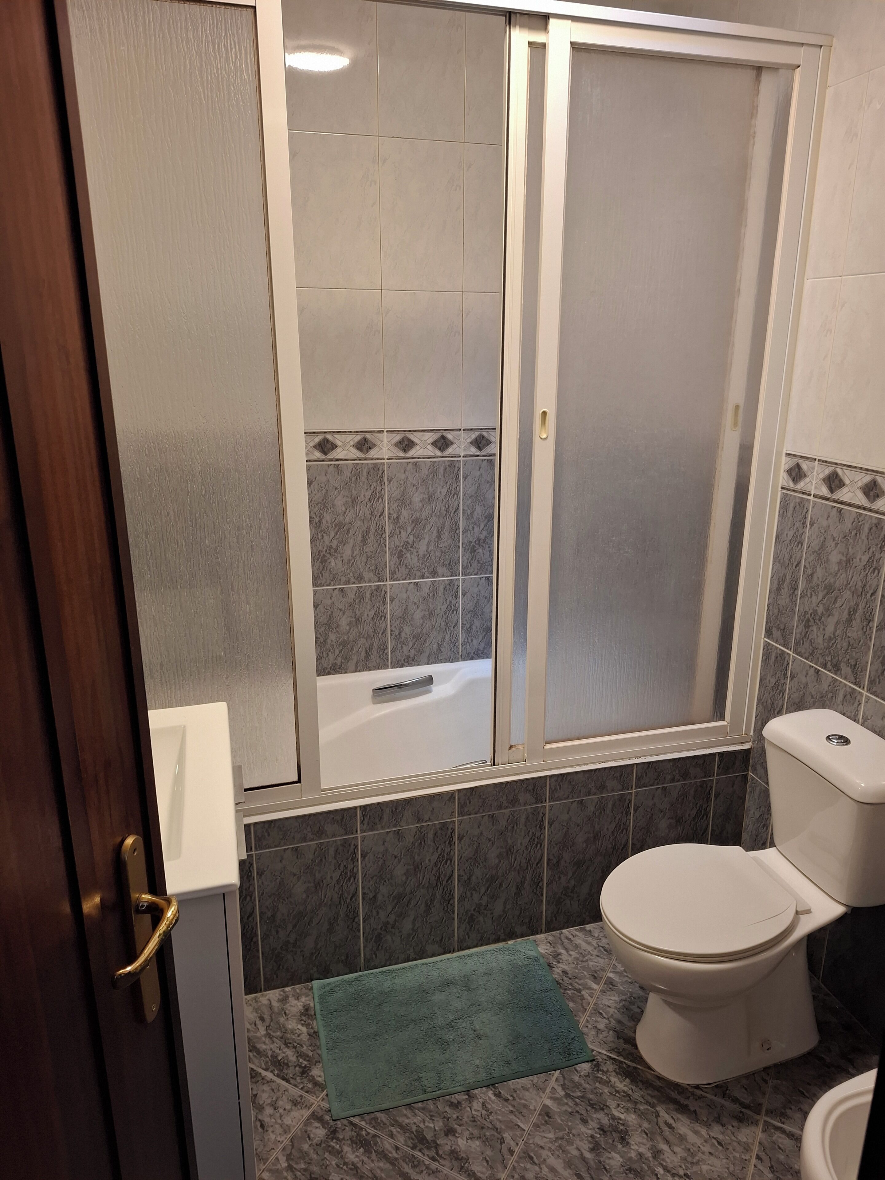 Hair dryer, towels, toilet paper
