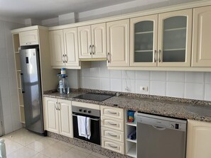 Microwave, oven, stovetop, dishwasher