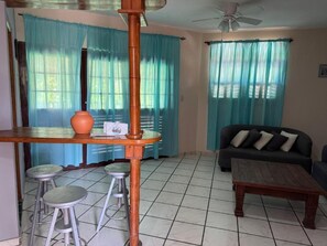 Apartment, 1 Bedroom, Smoking, Balcony | Living area