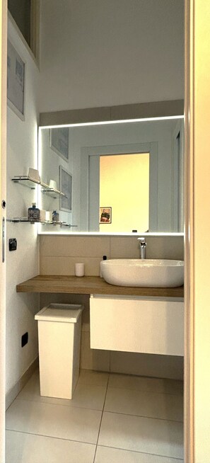 Haartrockner, Bidet, Handtücher, Seife