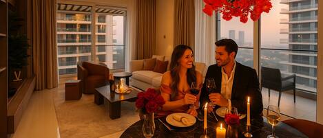 Deluxe Apartment, Balcony, Sea View | Living area | 125-cm flat-screen TV with digital channels, Netflix, streaming services