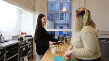 Shared fridge, microwave