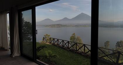 2 bedroom house overlooking Lake Ruhondo and the five volcanoes in Rwanda