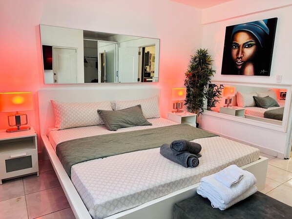 1 bedroom, iron/ironing board, internet, bed sheets