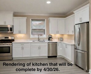 Fridge, microwave - Waterfront Cottage with Beach-walk to everything! (Huron)