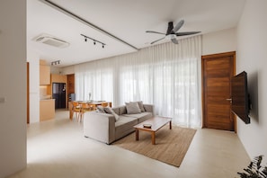 Villa, 4 chambres, piscine privée | Coin séjour