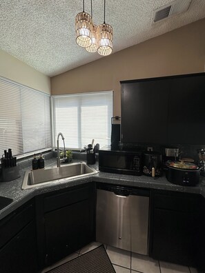 Microwave, oven, stovetop, dishwasher