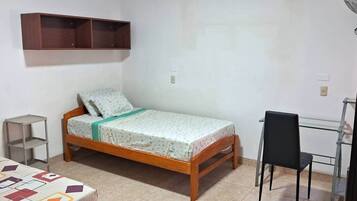 Desk, free WiFi, bed sheets