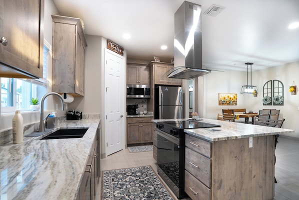 Microwave, oven, stovetop, dishwasher