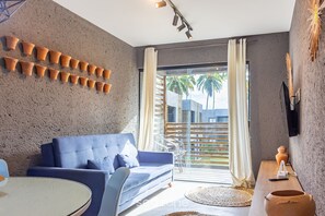 Basic Apartment | Living area - CVP - Condominium With Swimming Pool Near Patacho Beach (Porto de Pedras)