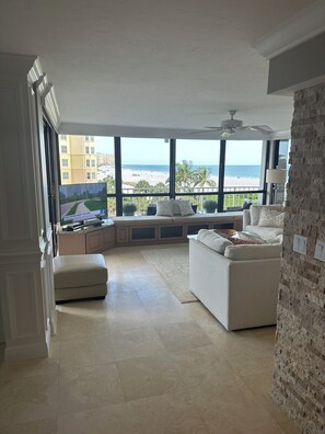 Living area - Upscale Beachfront 2-bedroom 2-bath condo in Gorgeous Marco Island Florida (Marco Island)