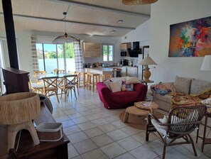 تلفزيون، مدفأة، كُتُب