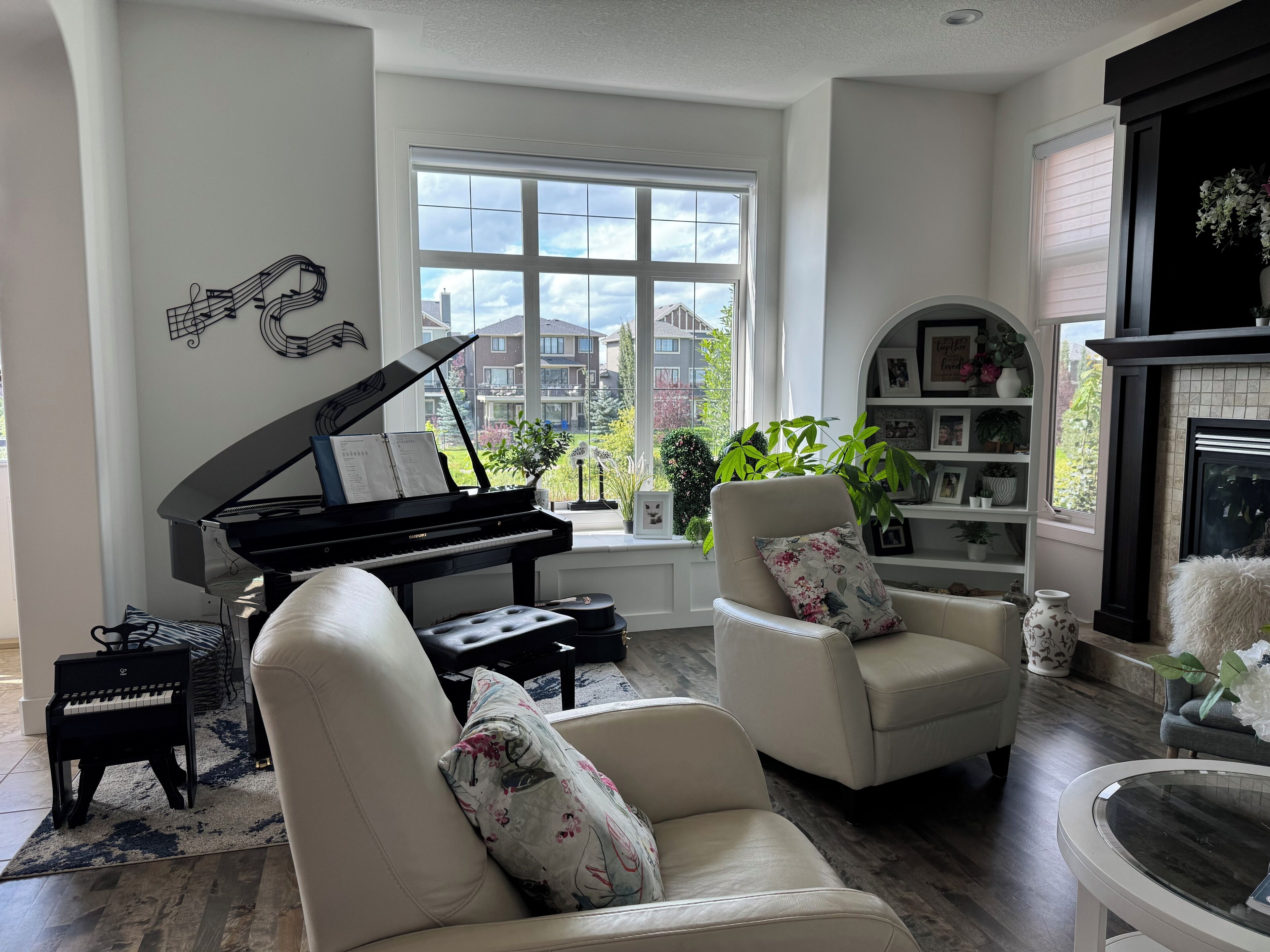 Smart TV, fireplace, printers