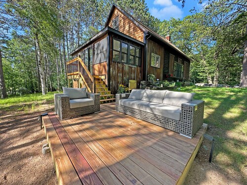 Cozy Lake Cabin in Restored 1894 Schoolhouse—Perfect Escape.