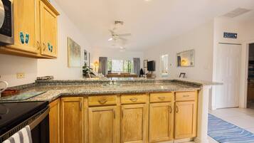 Microwave, oven, stovetop, dishwasher