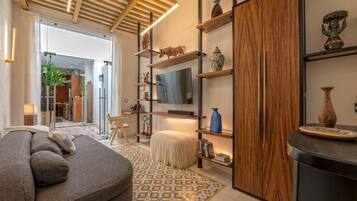 Smart TV, books, stereo