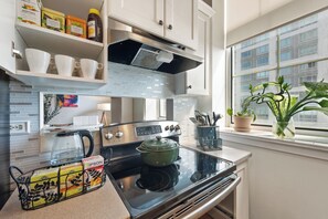 Microwave, oven, stovetop, dishwasher