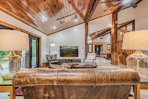 Smart TV, fireplace, video games, foosball