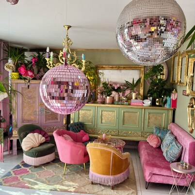 Bohemian boudoir-style artist apartment.
