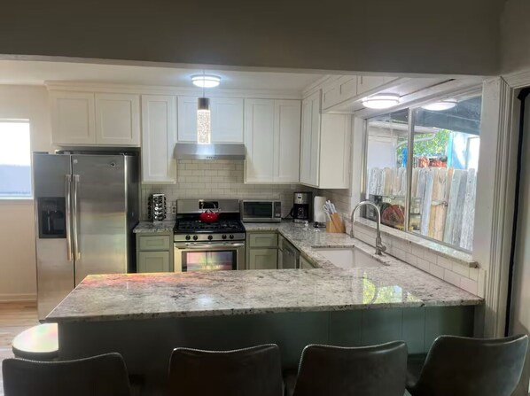 Microwave, oven, stovetop, dishwasher