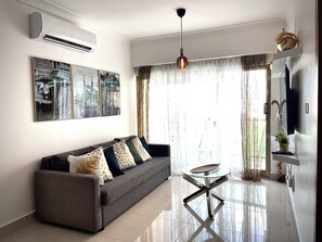 Deluxe Apartment, City View | Living area - Civil Tower 3 apt G14 (Santo Domingo)