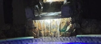 Glazed room terrace/viewpoint pool/waterfall