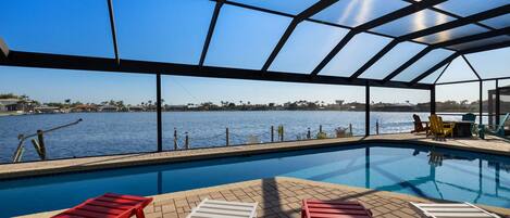 Outdoor pool, a heated pool