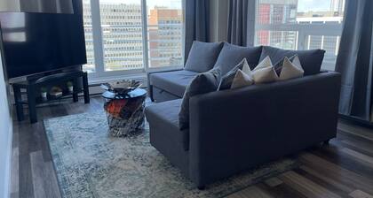 Ice District 1-bedroom condo with fitness room and AC in Edmonton