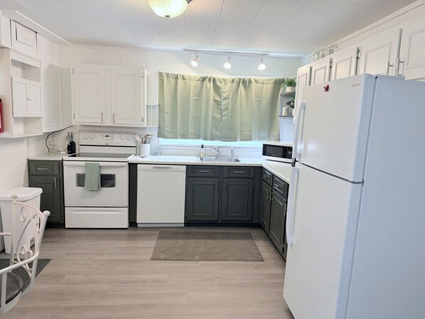 Microwave, oven, stovetop, dishwasher