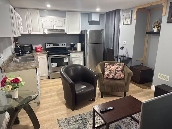 Fridge, microwave, stovetop, coffee/tea maker - Spacious Dedicated Basement Apartment (Woodstock)