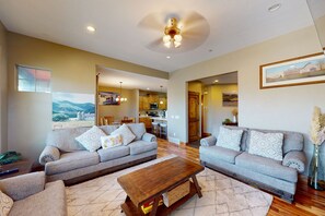 TV, fireplace, DVD player