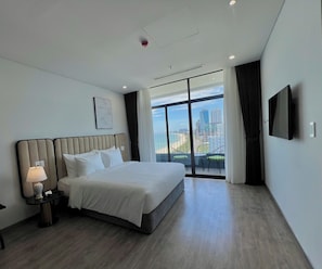 Quarto casal luxo, vista para a praia | Cofres nos quartos, Wi-Fi de cortesia