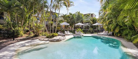 Outdoor pool, a heated pool