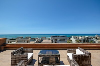 Romantic villa with pool and waterfront.