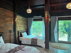 Triple Room, Balcony, River View | Blackout drapes, iron/ironing board, free WiFi
