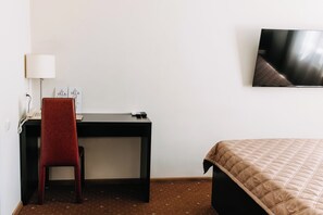 In-room safe, desk, laptop workspace, blackout curtains