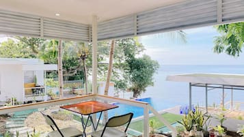 Deluxe-Ferienhütte, Balkon, Strandblick