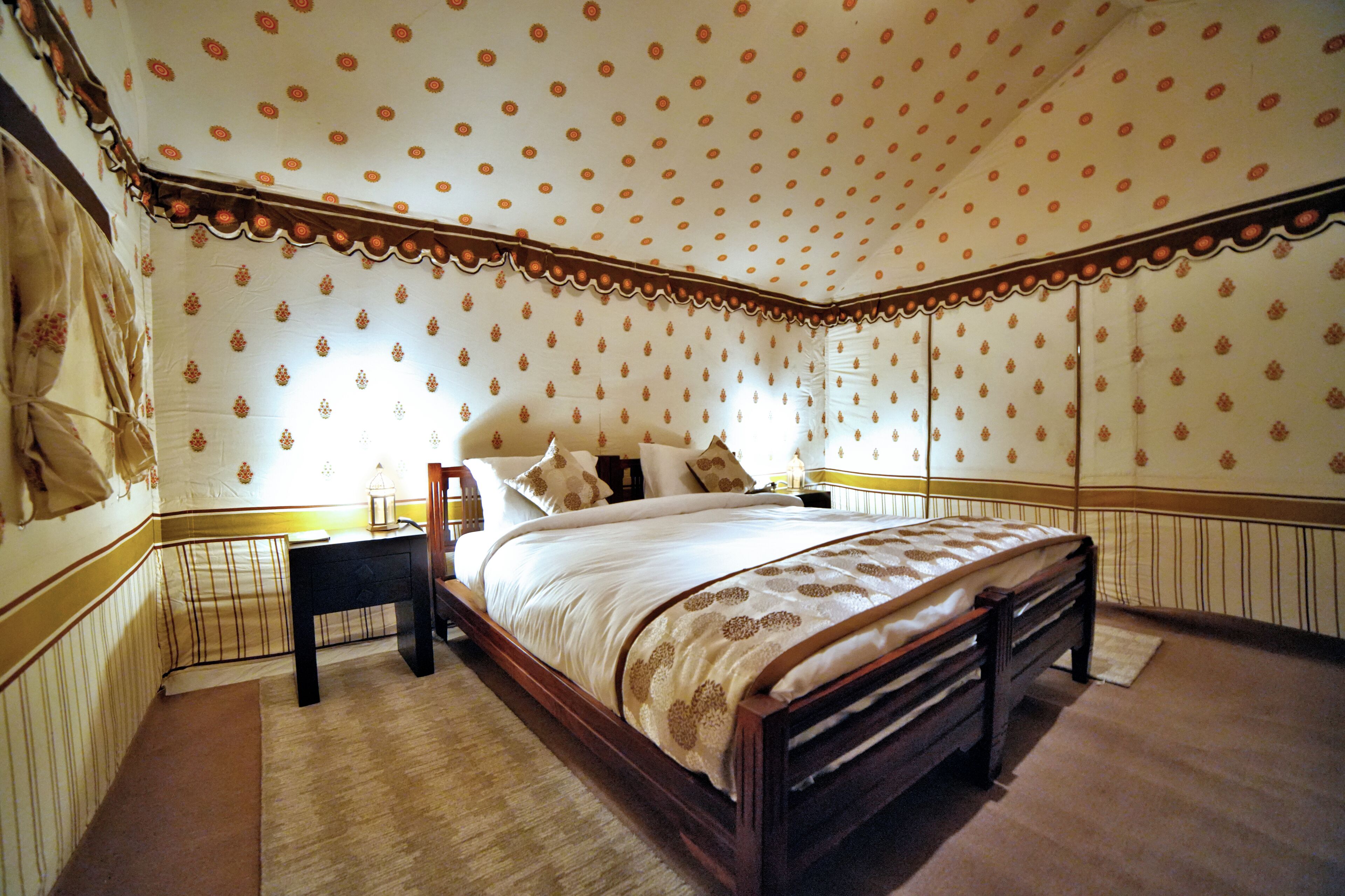 Desk, laptop workspace, blackout drapes, iron/ironing board