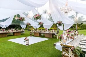 Outdoor wedding area