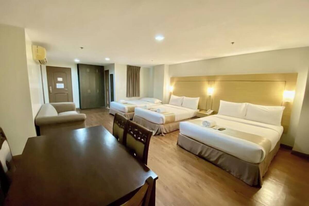 Desk, free WiFi, bed sheets