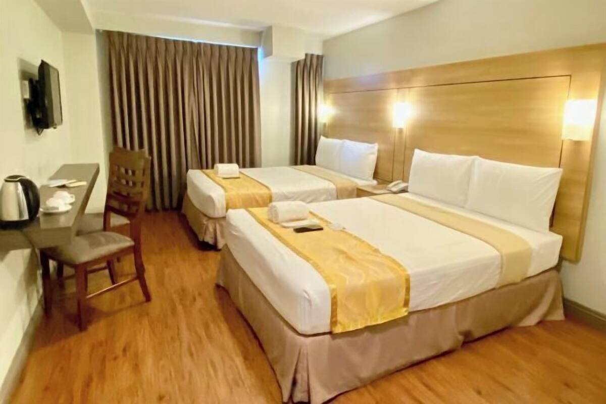 Desk, free WiFi, bed sheets