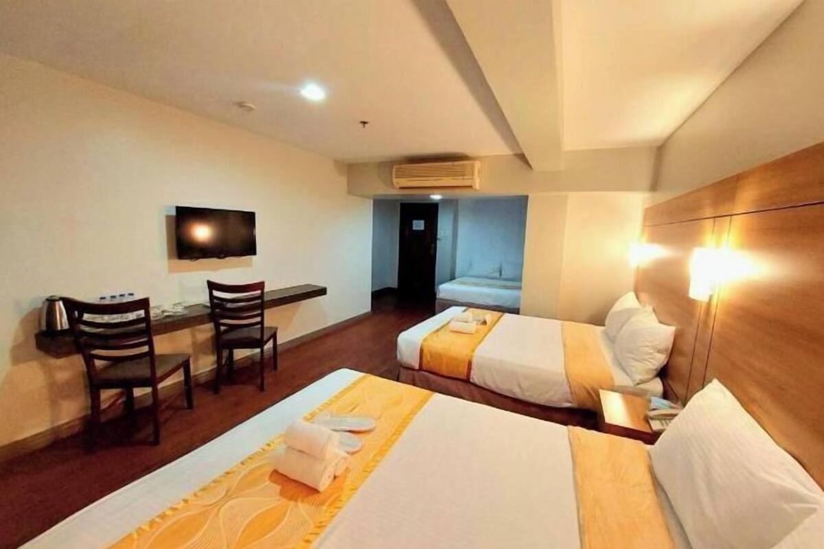 Desk, free WiFi, bed sheets