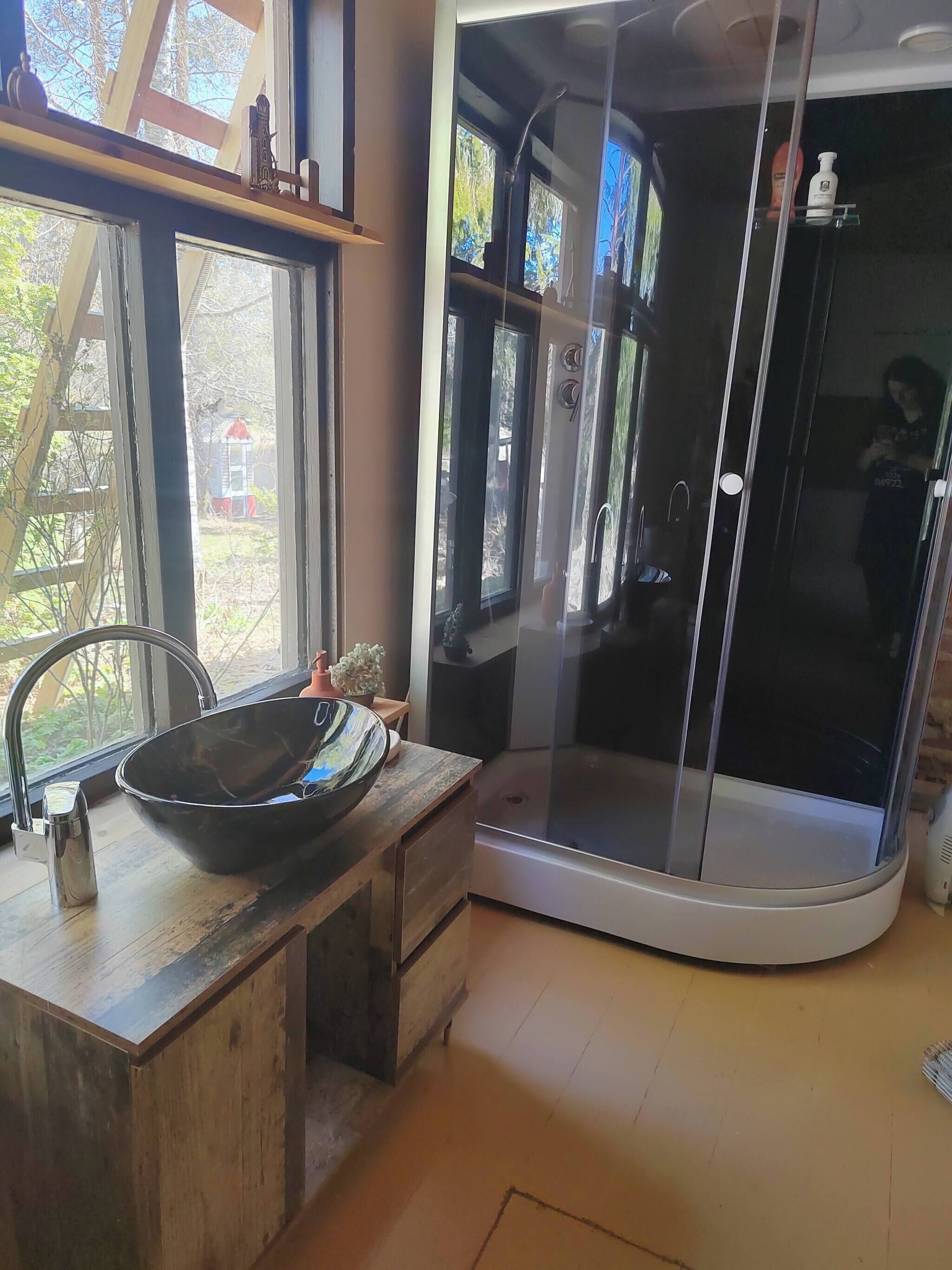 Chalet, 1 chambre, accessible aux personnes à mobilité réduite, fumeur | Salle de bain