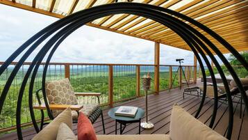 Luxury Tent | In-room safe, desk, laptop workspace, blackout drapes