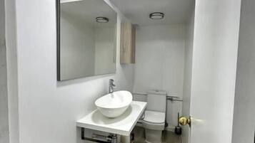 Ducha, bidé, toallas y papel higiénico