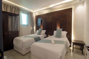 Blackout drapes, bed sheets