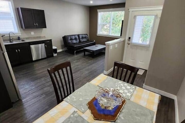 Another view of the Open Concept Living, Kitchen and Dinning space